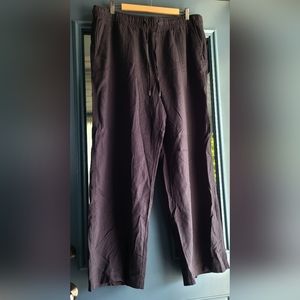 Gap Linen-Blend Wide Leg Gray Pants, size women's XL